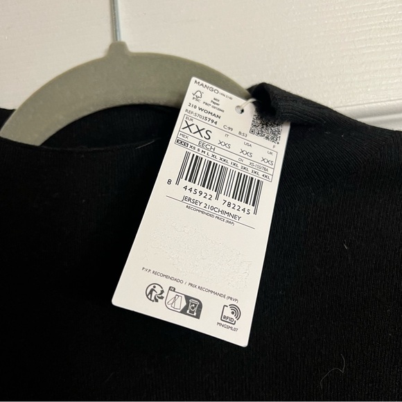 NWT Mango Perkins-Neck Sweater Black - Picture 8 of 11